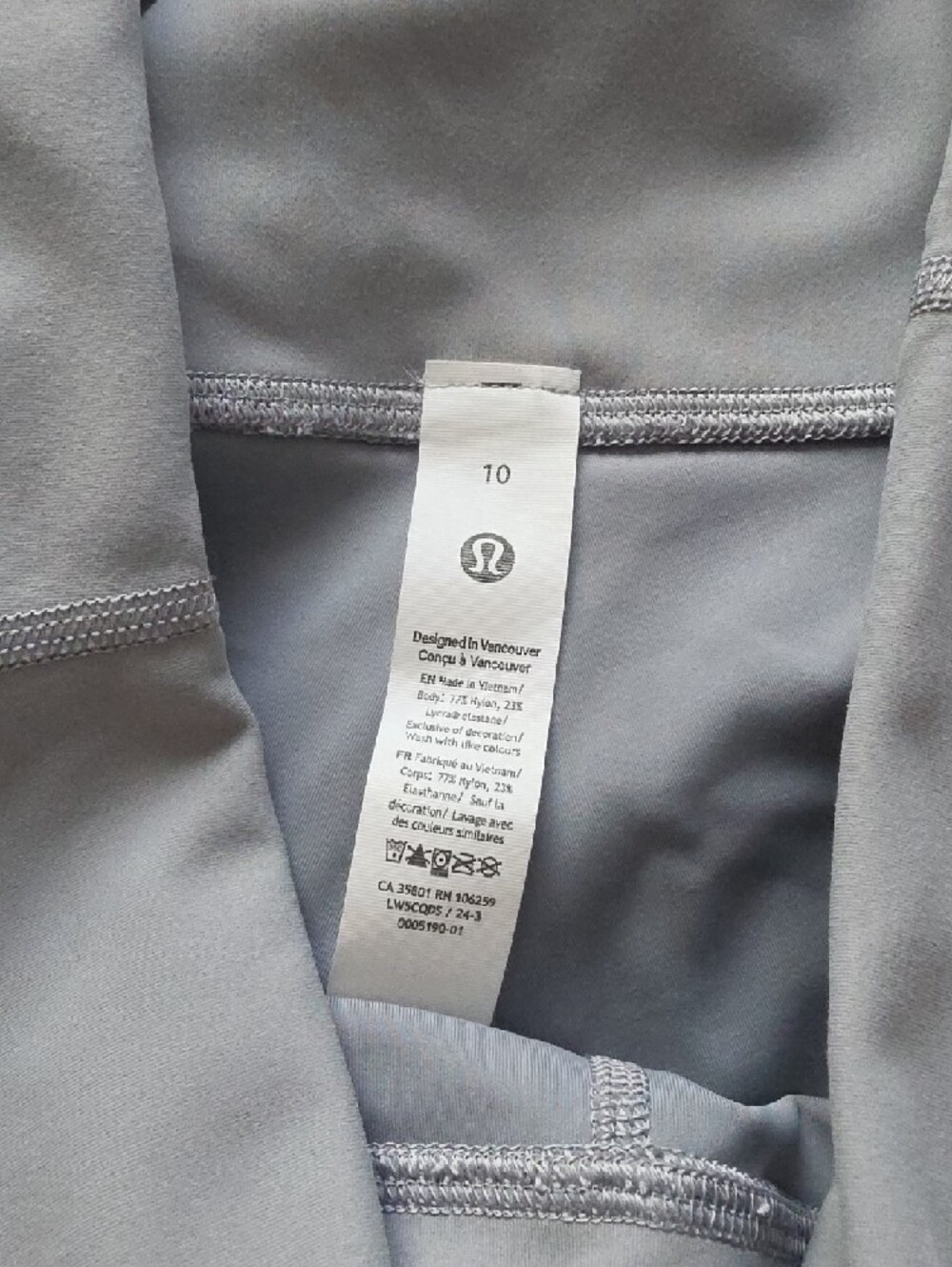 NWOT lululemon athletica Light Gray Leggings - Picture 2 of 5